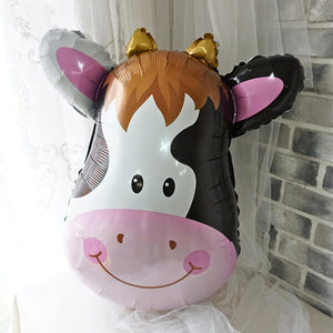 Jumbo Cow Head Foil Balloon - Farm & Safari Animal Themed Party Balloons and Decorations
