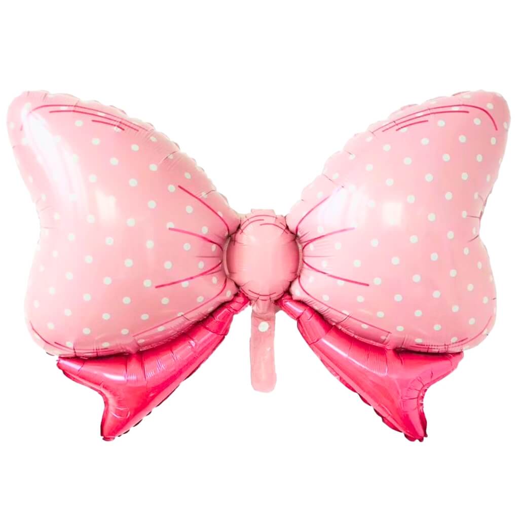 Jumbo Polka Dot Ribbon Charm Pink Foil Balloon
