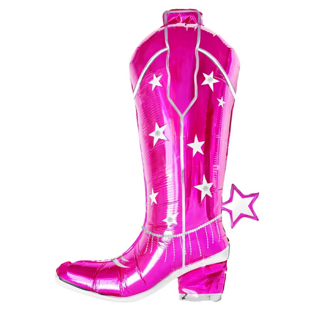 Jumbo Hot Pink Cowgirl Boot Foil Balloon