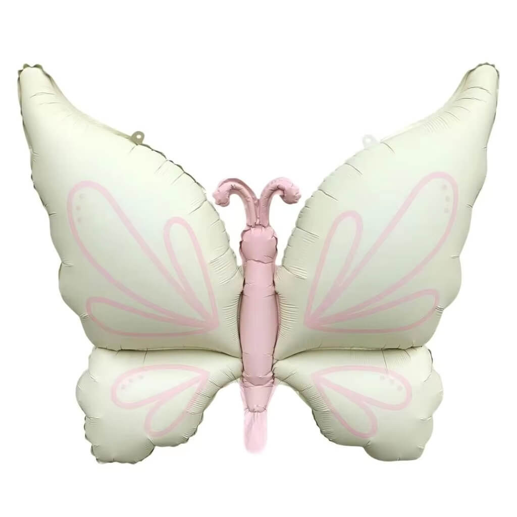 jumbo matte pastel cream butterfly foil balloon