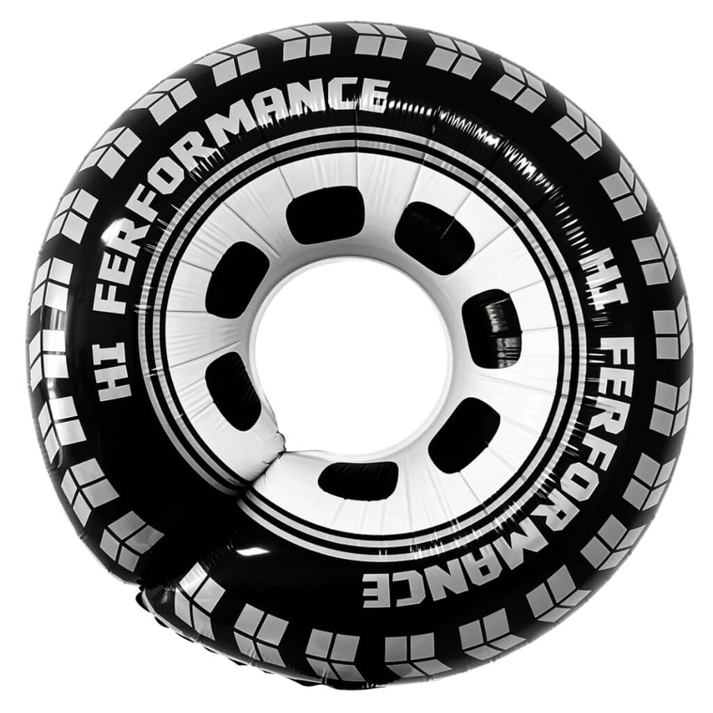 Jumbo Black Tyre Tube Foil Balloon with Hi PERFORMANCE text