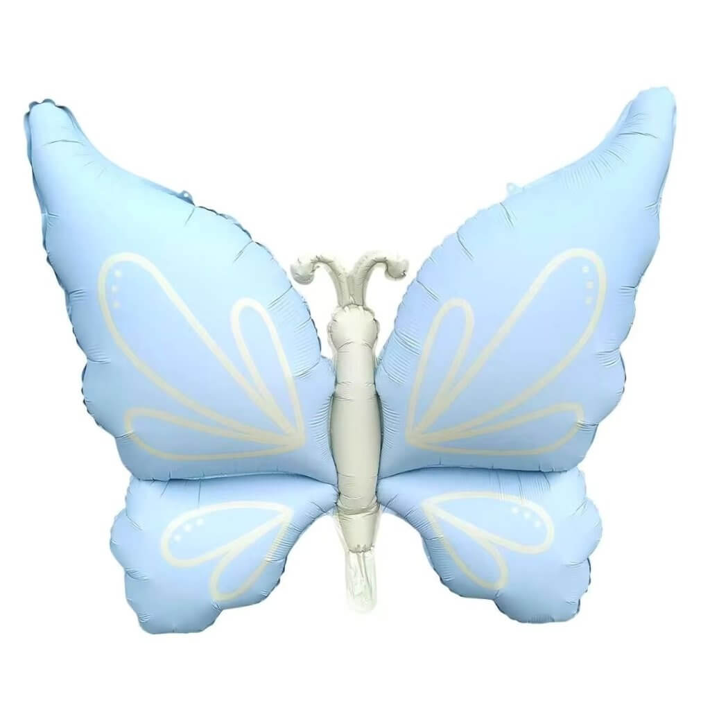 jumbo matte pastel blue butterfly foil balloon