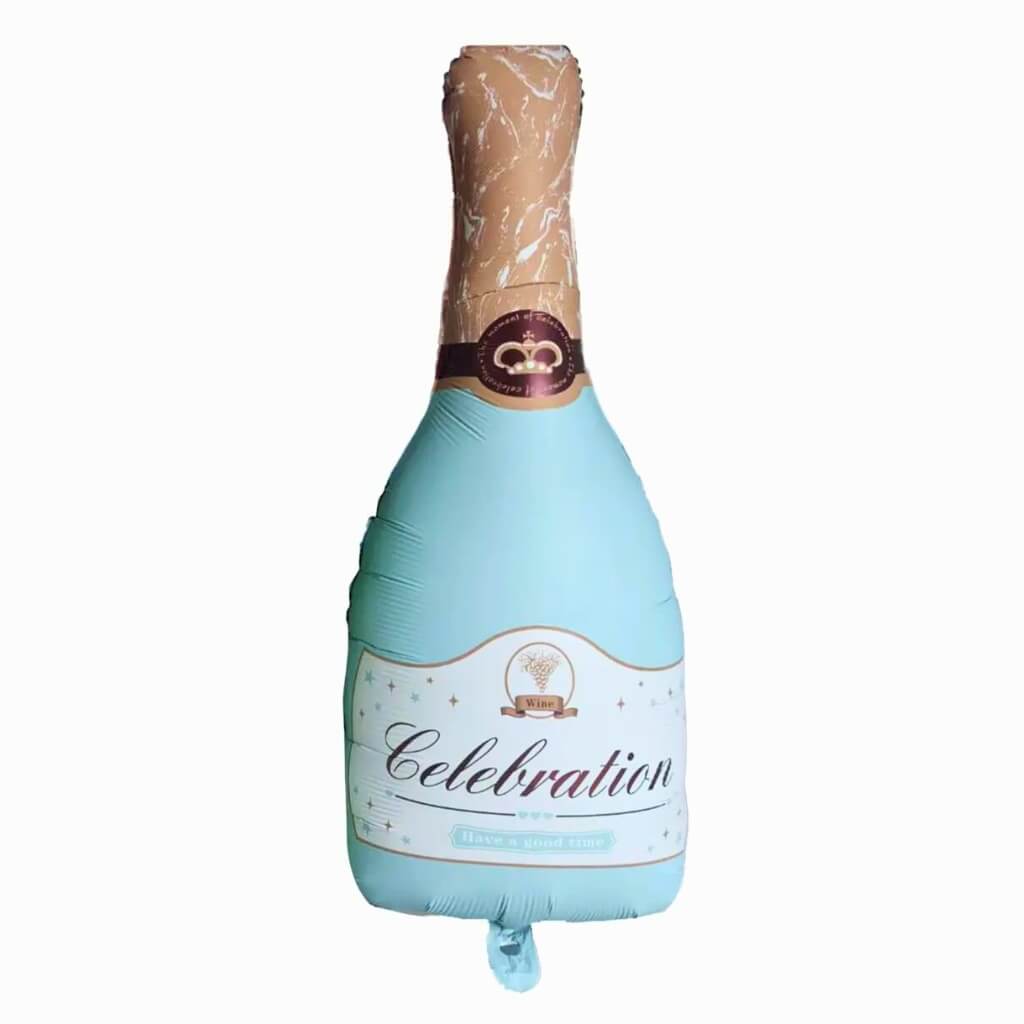 Jumbo Pastel Blue Celebration Champagne Bottle Foil Balloon