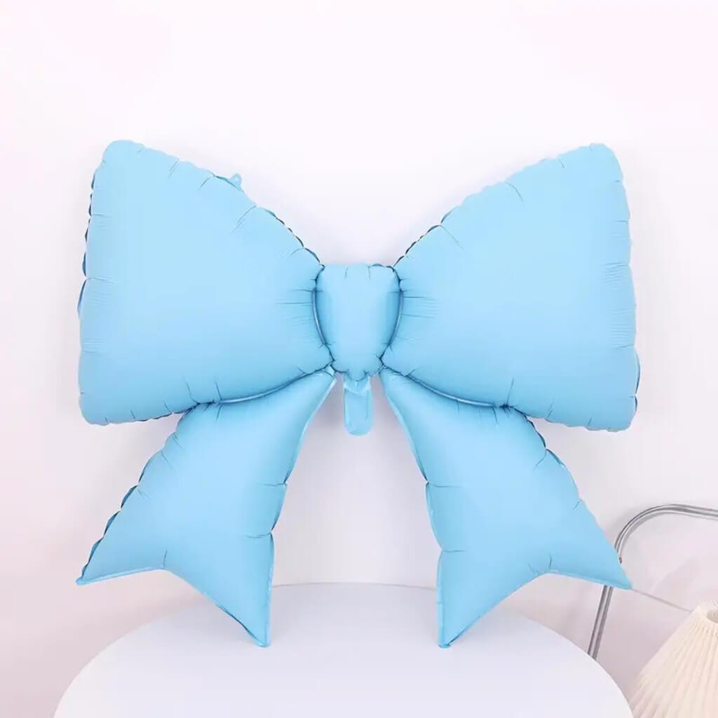 Jumbo Pastel blue Ribbon Bow Foil Balloon Party Decorations
