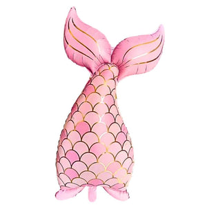Giant mermaid tail balloon in pastel pink  for ocean themed parties