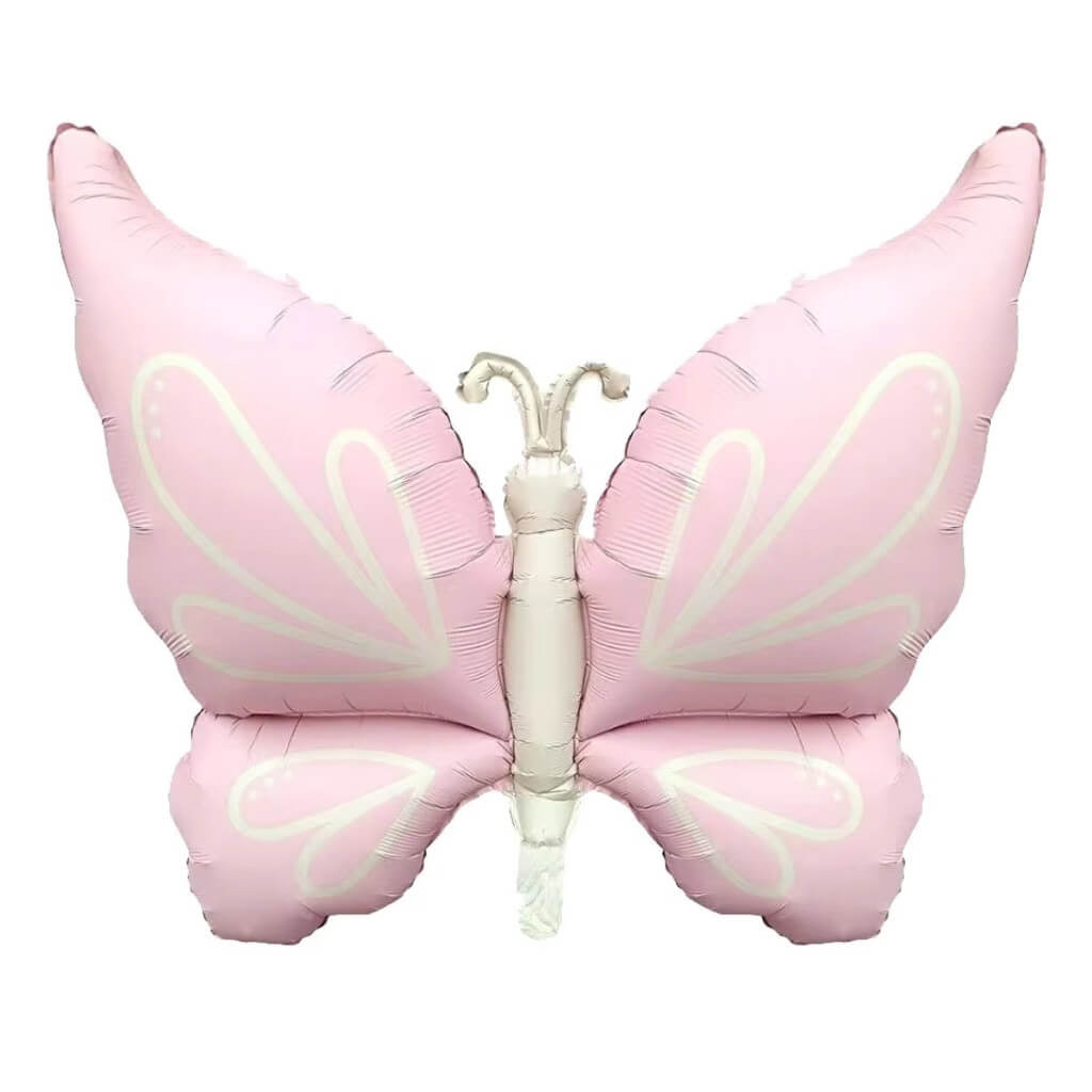 jumbo matte pastel pink butterfly foil balloon