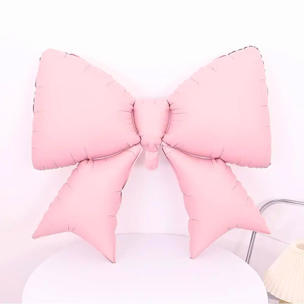 Jumbo Ribbon Bow Knot Foil Balloon in red, white sand, metallic gold, pastel purple, pastel pinnk & pastel blue
