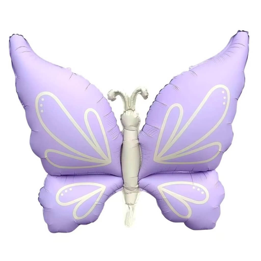 jumbo matte pastel purple butterfly foil balloon