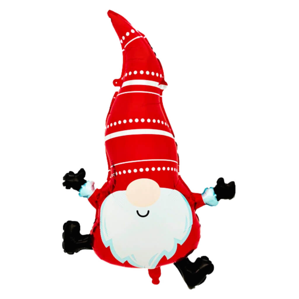 Jumbo Red Christmas Gnome Foil Balloon