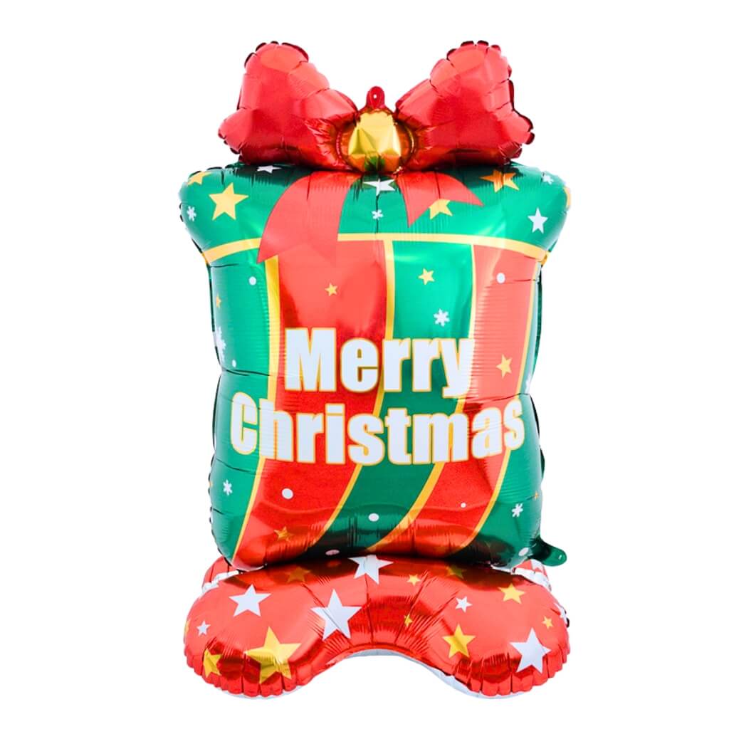 Jumbo Red & Green Christmas Present Standing Foil Balloon