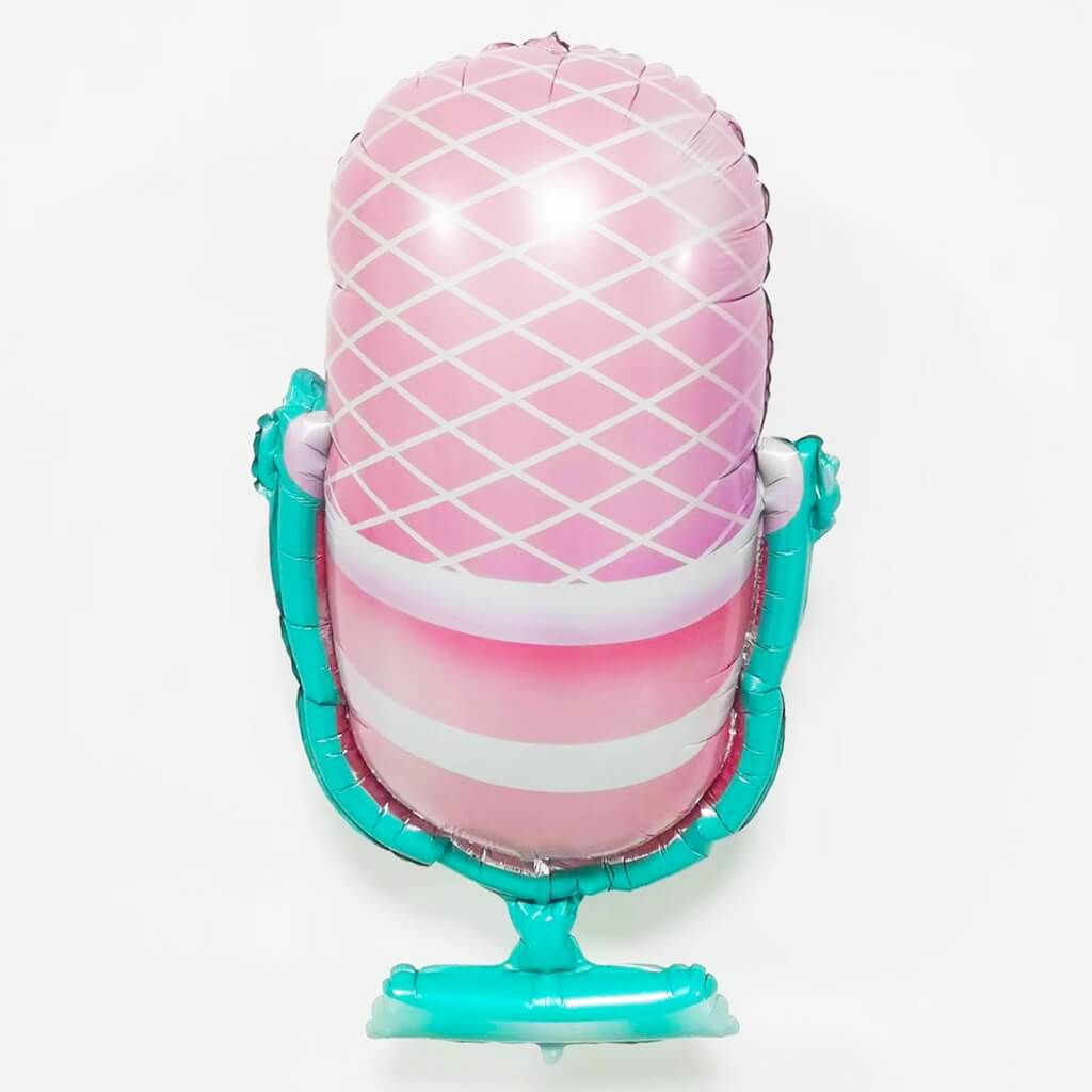 Jumbo Retro Microphone Foil Balloon 89cm - Music Party Decoration