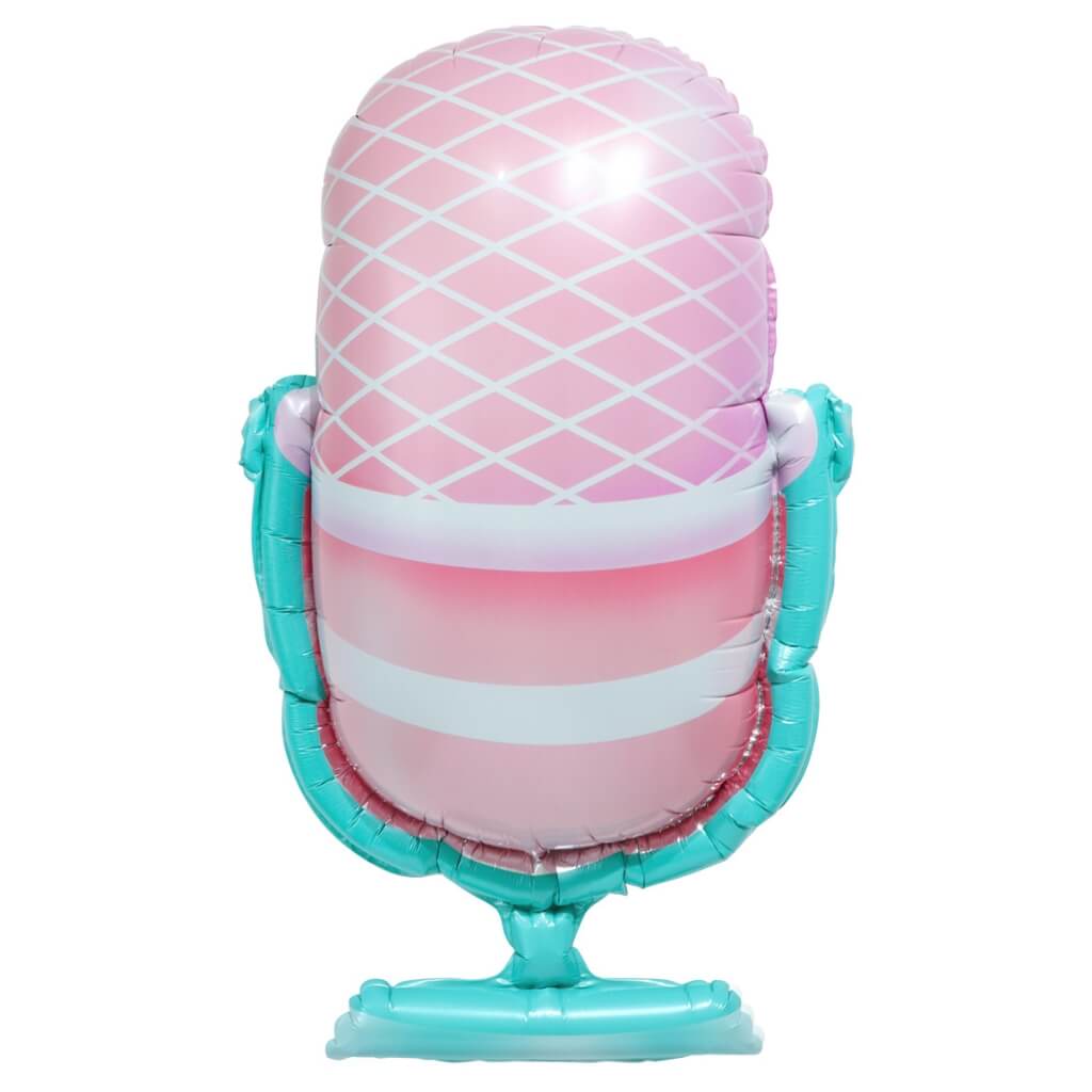 Jumbo Retro Microphone Foil Balloon 89cm - Music Party Decoration