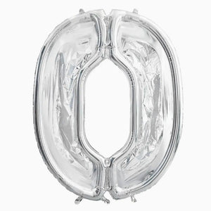 165cm Jumbo Silver Foil Balloon Mosaic Number 0 Frame