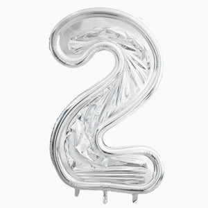 165cm Jumbo Silver Foil Balloon Mosaic Number 2 Frame