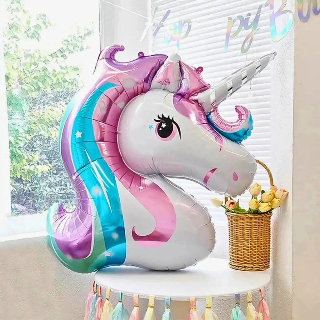 jumbo unicorn foil balloon 116cm pastel mane