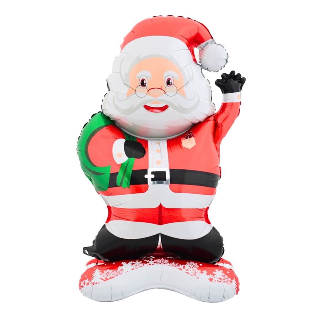 Jumbo Waving Santa Carrying Gift Sack Standing Foil Balloon