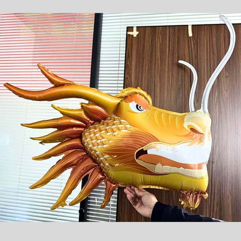 Jumbo Orange Dragon Head Foil Balloon