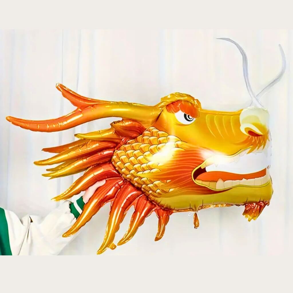 Jumbo Orange Dragon Head Foil Balloon