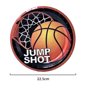 Jump Shot basketball tableware for a sports-themed birthday celebration size