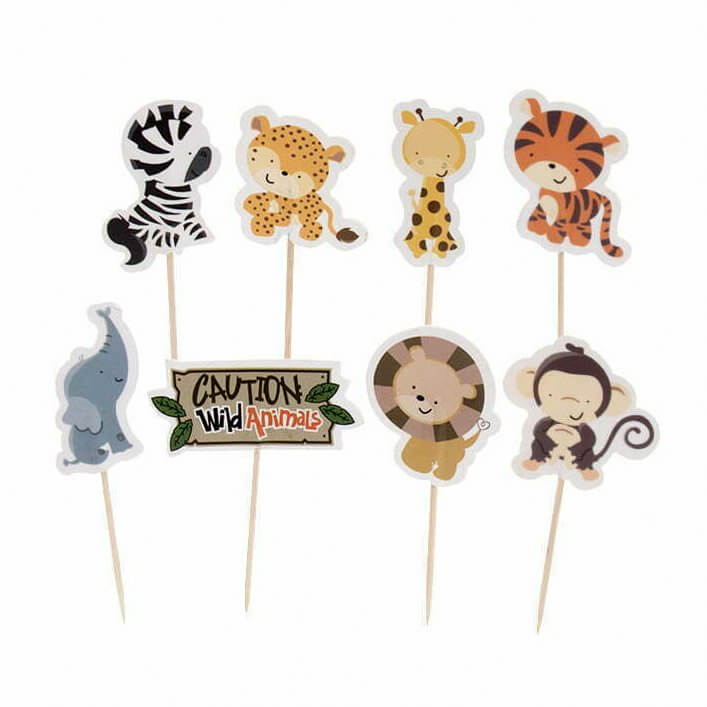 Jungle Animal Cupcake Picks 8 Pack