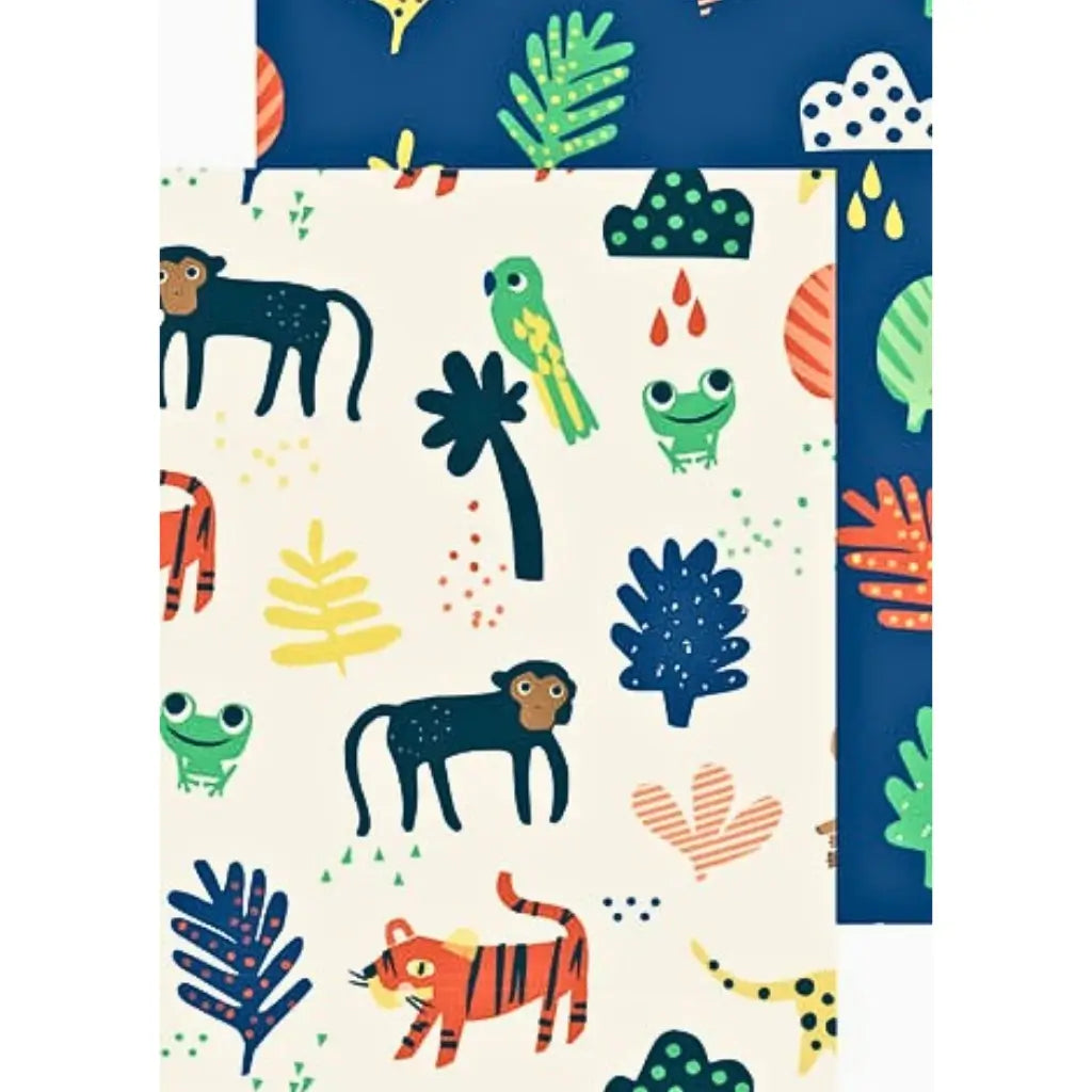 Jungle double sided wrapping paper animals design