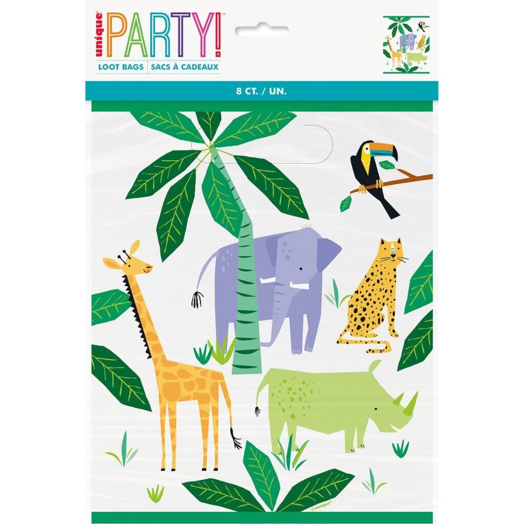 Jungle Safari Loot Bags 8pk children party decorations