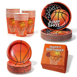 Basketball hoop paper cup matching sports party tableware