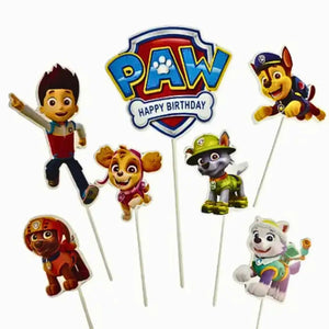 Paw Patrol birthday cake topper set with characters