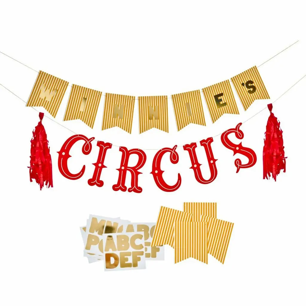 Circus party customisable banner set