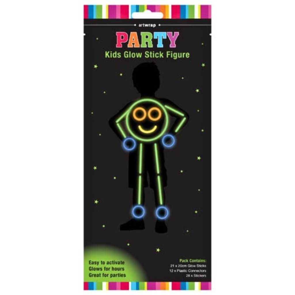 Kids Glow Boy Suit 61-piece glow stick costume kit.