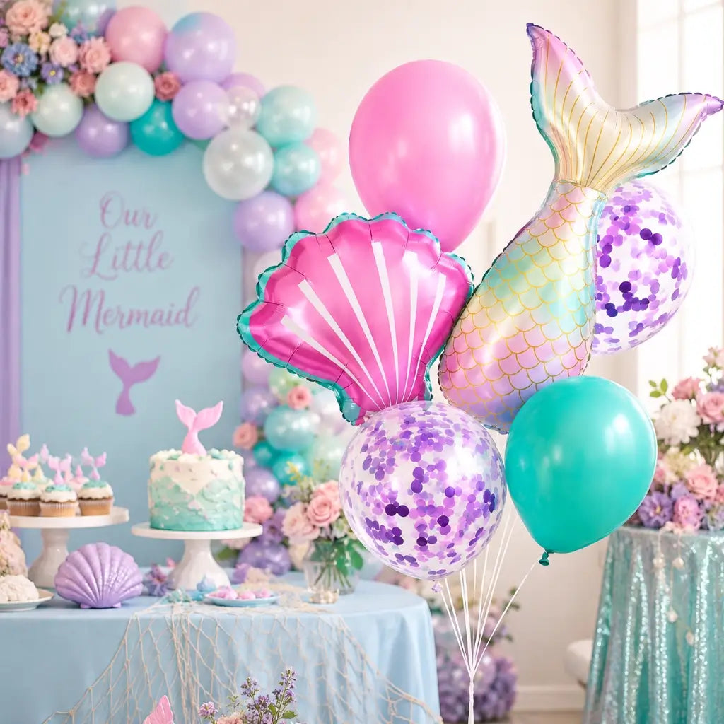 Mermaid All Age Birthday Balloon Bundle 7pk