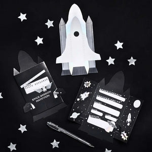Space Mission top secret themed birthday party invitations