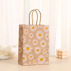 Kraft Brown Sweet Daisy Party Bags 5pk