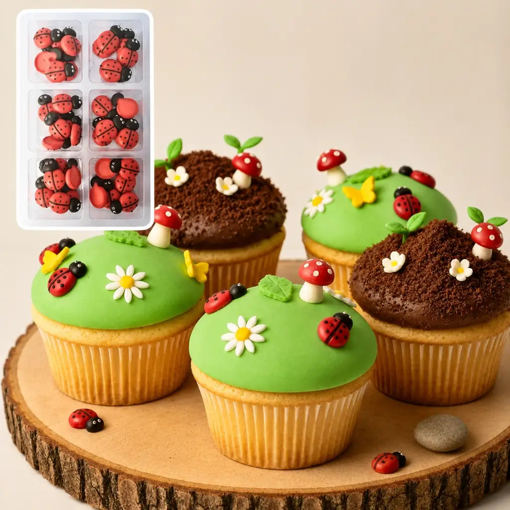Ladybug Sugar Decorations 36 Pack – Edible Cake & Cupcake Toppers