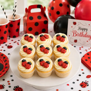 Ladybug Sugar Decorations 36 Pack – Edible Cake & Cupcake Toppers