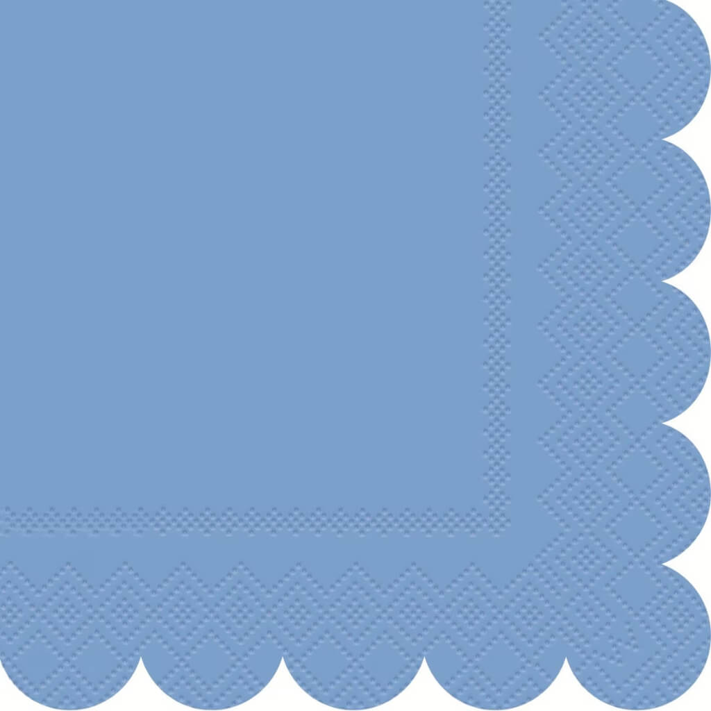 Lapis Blue Scalloped Edge Beverage Napkins 16pk