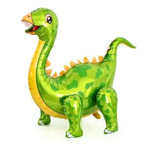 Large 4D Standing Green Brontosaurus Dinosaur Foil Balloon