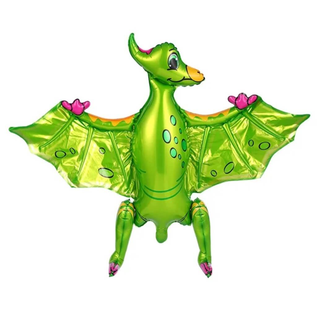 Large 4D Freestanding Green Pteranodon Dinosaur Foil Balloon