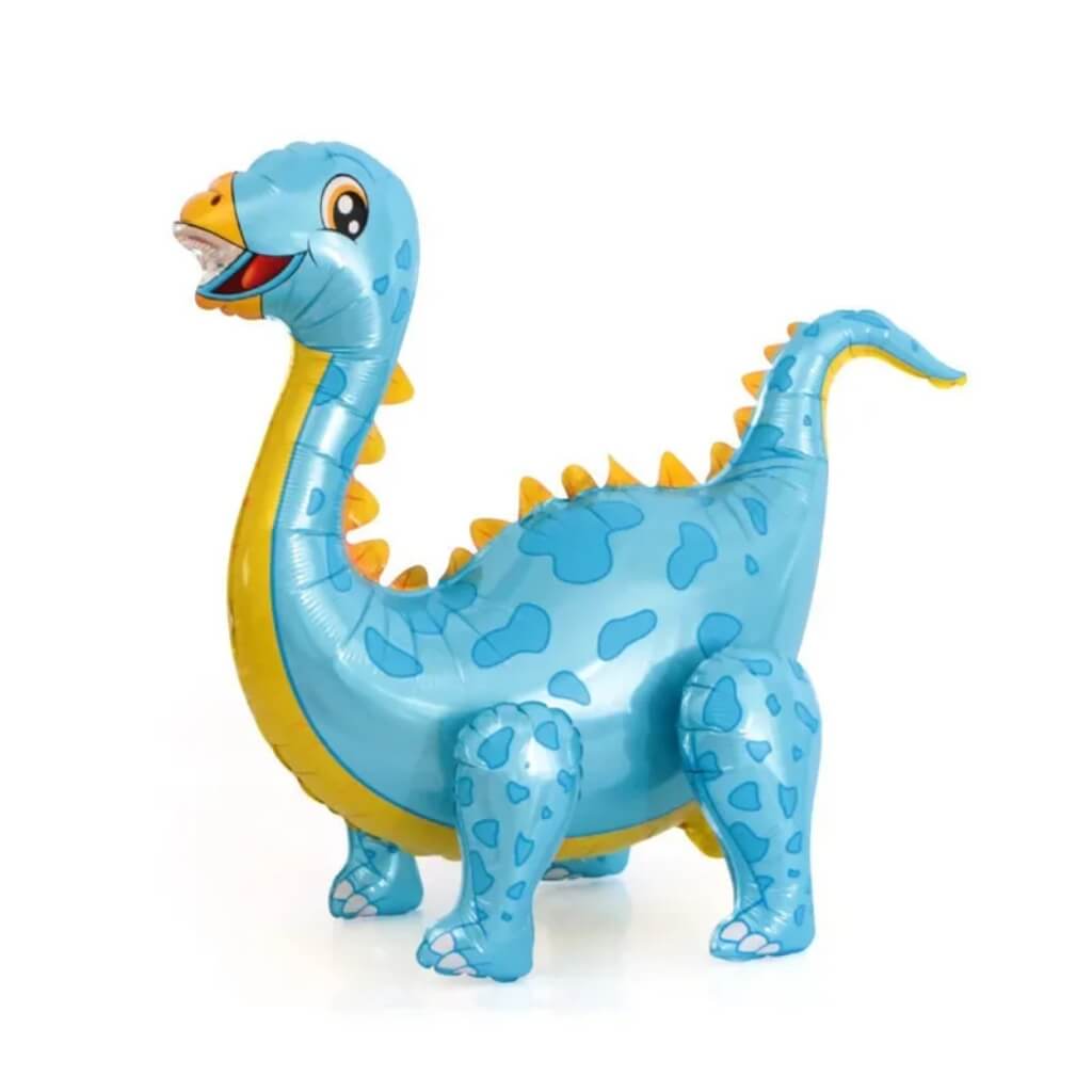 Large 3D freestanding Blue Brontosaurus Dinosaur Foil Balloon