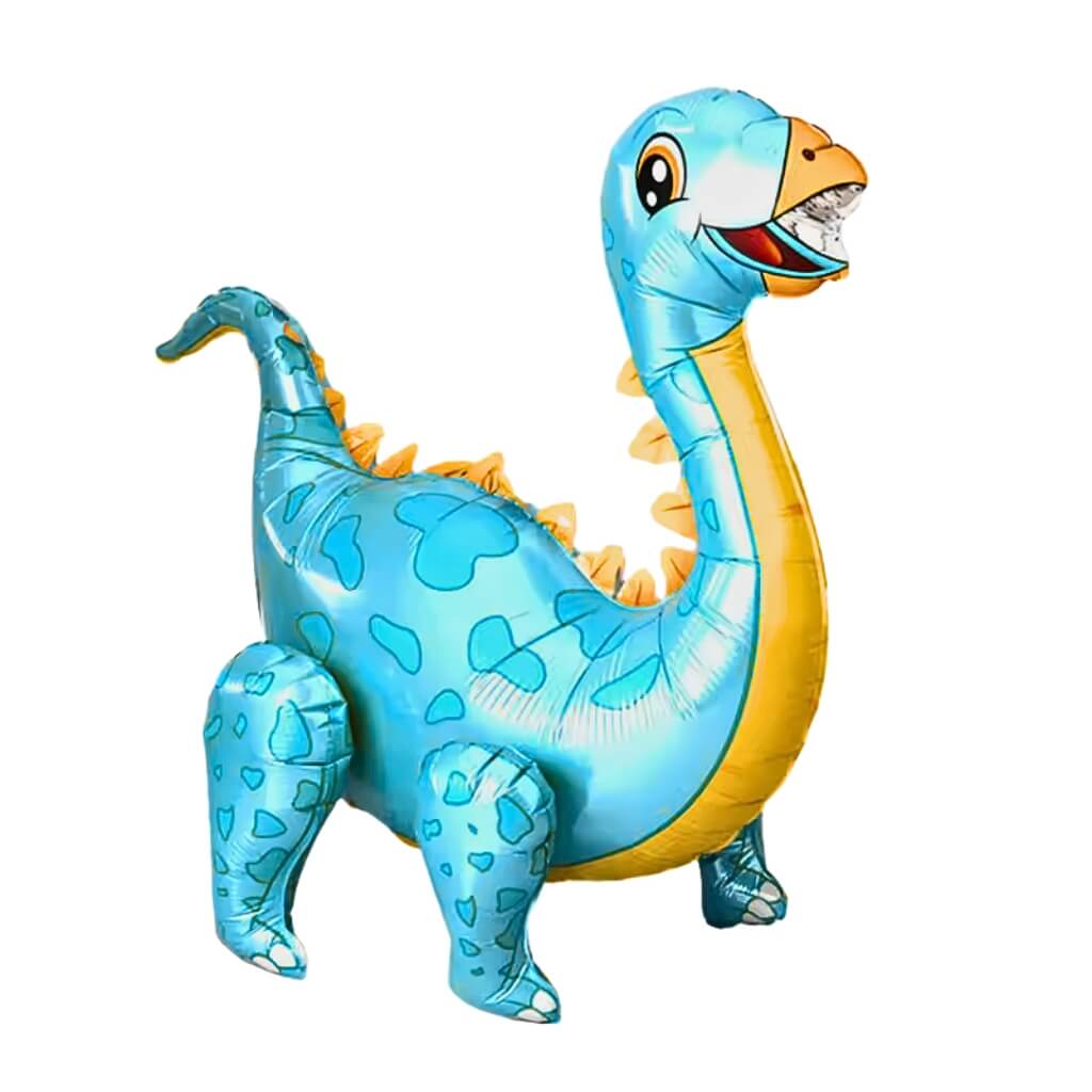 Large 3D freestanding Blue Brontosaurus Dinosaur Foil Balloon