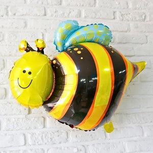 Large Happy Bumblebee Foil Balloon 81cm for bug & insect birthday party