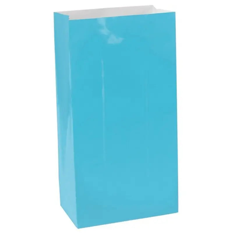 Large Paper Treat Bags 12pk - Caribbean Blue