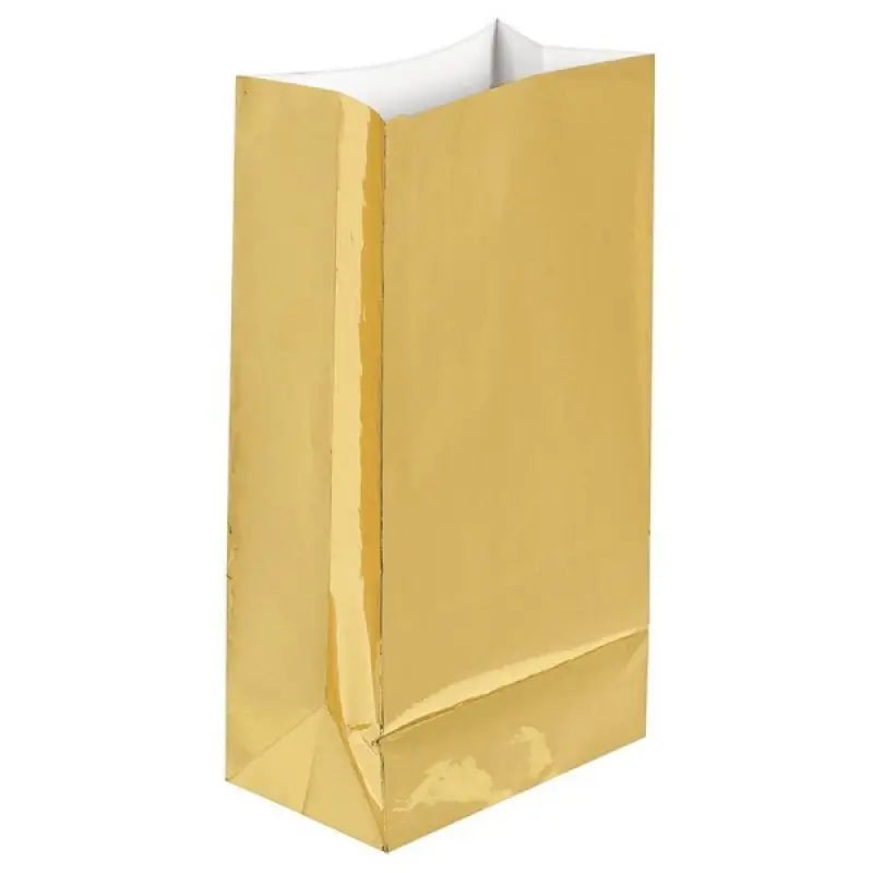 Large Paper Treat Bags 12pk - Gold Foil