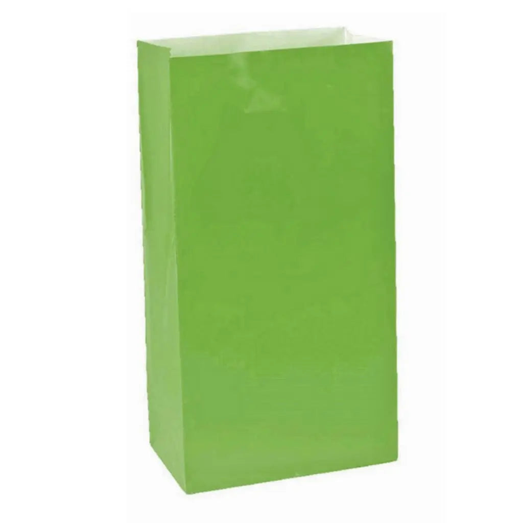 Large Paper Treat Bags 12pk - Kiwi Green