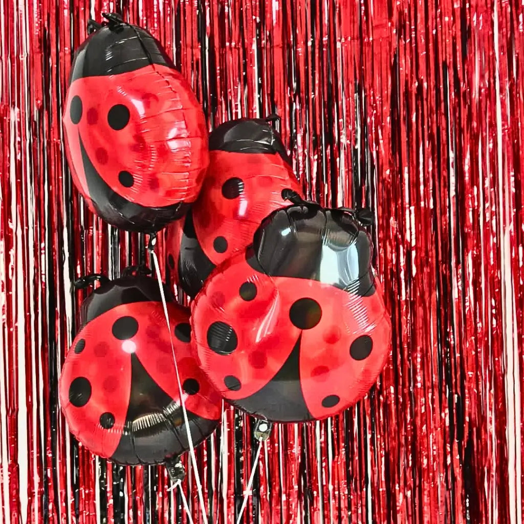 Cute ladybug foil balloon for garden-themed parties and kids’ birthday