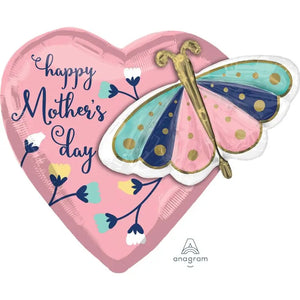 Multi-Balloon Happy Mother's Day Heart & Butterfly Foil Balloon