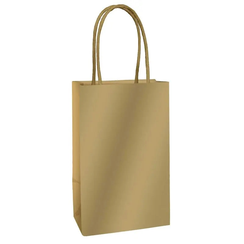Paper Kraft Gold Bags with Handles 12pk