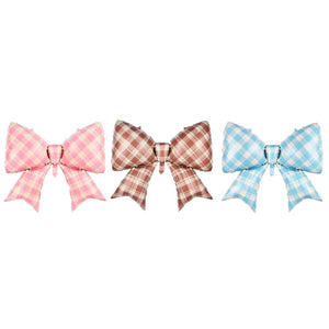 Jumbo Gingham Bow Foil BalloonS 99×76cm Pink brown blue