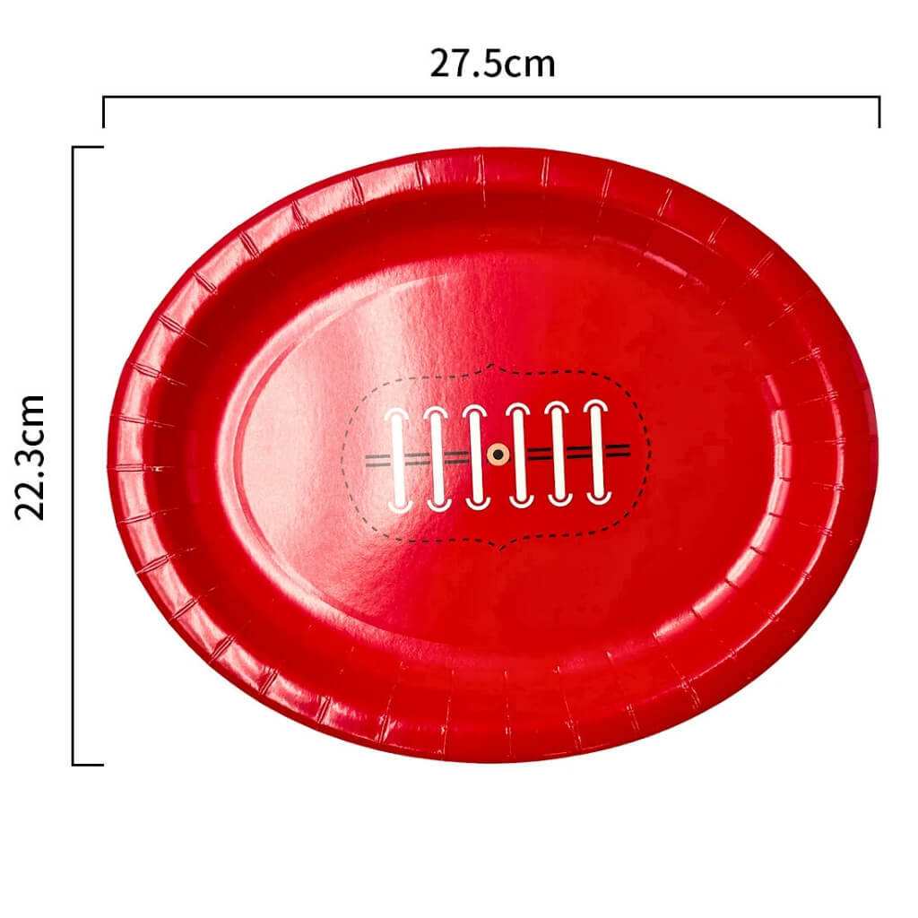 Large Oval Footy Paper Plates 8pk