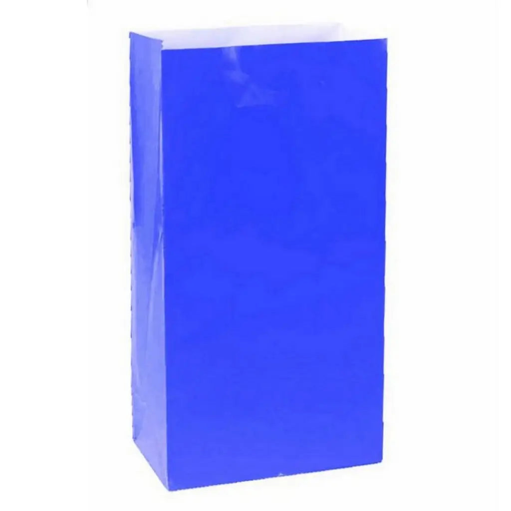 Large Paper Treat Bags 12pk - Royal Blue